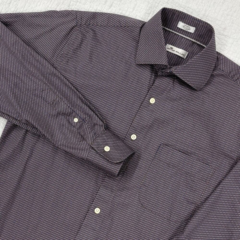 Peter Millar Shirt Size Medium Men's Long Sleeve Button Up
